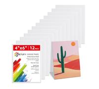 Simetufy 4 x 6 inch 12 Pack Small Painting Canvas Boards- Gesso Primed Acid-Free 100% Cotton Mini Canvas Panels for Acrylics Oil Watercolor Tempera Paints
