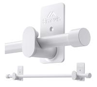 SIMEWIN Curtain Rods No Drilling for Windows 30 to 120 Inches,5/8 Inch Diameter No Drill Small Curtain Rod Set with 3M Adhesive Brackets, White