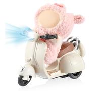Simgoing 1 Pcs Doll Scooter Doll Vehicles Mini Electric Scooter Toy with Music & Lights Could Rotate 360° Dolls Accessories Cute Scooters Toy Ornaments Battery Not Included (Cream)