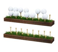 Simgoing 1 Piece Golf Ball Display Rack Floating Shelf Solid Wood Shelf Rack Wall Mounted Golf Ball Holder up to 15