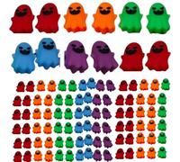 Simgoing 100 Pcs Glow in The Dark Halloween Mini Ghost Figurines Small Specter Statues Luminous Tiny Ghost Figure for Hide and Seek Game Halloween Party Gift Cupcake Decoration Various Handmade