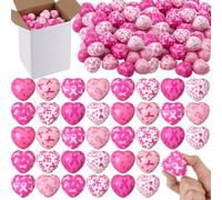 Simgoing 108 Pcs Breast Cancer Awareness Stress Balls Bulk Pink Ribbon Heart Stress Balls Motivational Relief Gifts for Breast Cancer Awareness Decoration Party Favor Supplies(Pink Ribbon)
