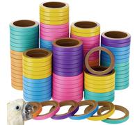 Simgoing 120 Pcs Bagels Bird Toys Bulk for Parrots Durable Cardboard Core Bird Toy Chewing Shredding Foraging Play Foot 2.5'' for Small and Medium Parrot Mini Macaws African Grey Cockatoos