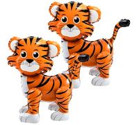 Simgoing 2 Pack 3D Tiger Balloon Jungle Safari Animal Birthday Party Decorations Circus Forest Zoo Theme Baby Shower Birthday Party Supplies