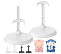 Simgoing 2 Pack Adjustable Doll Stands for 17cm Dolls Display Stands Support Racks to Keep the Action Figure in a Standing Position for Collectors Seasoned Fan(White)