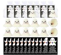 Simgoing 20 Sets Halloween Boo Basket Stuffers Bulk Handmade Crochet Ghost Gifts with Positive Cards Office Cute Boo Ghost Decor for Women Men Family Desktop Home Birthday Trick or Treat Party Favors