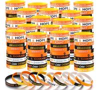 Simgoing 200 Pcs Childhood Cancer Awareness Silicone Bracelets Bulk Gold Ribbon Awareness Bracelets Cancer Prevention Show Your Support for Men Women