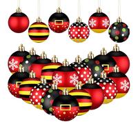 Simgoing 24 Pcs 2.4 Inch Christmas Ball Ornaments Plastic Ball Tree Hanging Ornaments Cartoon Colored Dot Decorations for Xmas Trees Party Decor(Cute)