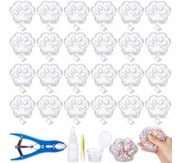 Simgoing 24 Pcs DIY Stress Ball Making Kit, Blank Stress Pressure Ball Skin Kit with Vacuum Evacuating Device & Expander Tool Make Your Own Fidget Pressure Balls for Adults (Cat Paw)