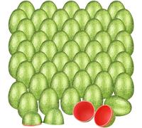 Simgoing 24 Pcs Glitter Easter Eggs Plastic Fillable 2.3 Inch Hunt Basket Stuffer Eggs Surprise Award Prize Easter Party Favor Treats Gifts(Green)