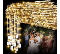 Simgoing 24 Pcs Lighted Wedding Wands LED Tinsel Wedding Light up Wands Streamers Sparklers Send Off and Exits Props Birthday Baby Shower Party Favors(Champagne Gold)