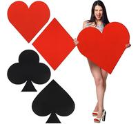 Simgoing 4 Pcs Jumbo Casino Playing Cards 2.17 ft Large Casino Theme Party Decorations Las Vegas Poker Themed Birthday Party Decoration for Prom Adults Game Birthday Supplies
