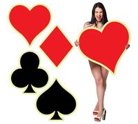 Simgoing 4 Pcs Jumbo Gold Casino Playing Cards 2.17 ft Large Casino Theme Party Decorations Poker Themed Birthday Party Decoration for Prom Adults Game Birthday Supplies