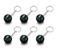 Simgoing 6 Pcs Compass Keychain Ball Liquid Filled Compass Ball Keychain Small Useful Outdoor Tool Gift for Camping Hiking Survival Backpacking Explore