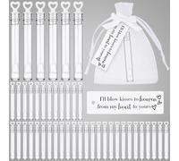 Simgoing 60pcs Funeral Bubble Wands Send Off Memorial Bubble Favors for Guests Funeral Memorial Gifts Celebration of Life Favors Sympathy Thank You Tags for Guest Return Blow Kisses to Heaven