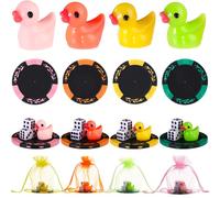 Simgoing 72 Pcs Poker Game Set, 12 Cruise Casino Hiding Ducks, 12 Poker Chip and 36 Dices with 12 Drawstring Bags for Carnival Card Club Games Ducking Bath Toys