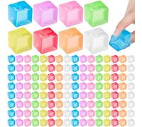 Simgoing 96 Pcs Mini Ice Cube Stress Balls Fidget Playthings Bulk Squeeze Square Ball Sensory Playthings Stress Relief Ice Cube for Small Prize Birthday Party Favor Bags Box Filling, 8 Colors