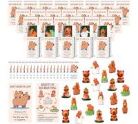 Simgoing Capybara Support Gift Include 24 Pack Mini Resin Capybara Figurines Keepsake Box Card Cute Miniature Resin Animal for Employee Team Student Kids Reward Birthday Party Favors