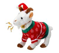 Simgoing Christmas Screaming Goat Plush Toy Makes Fun Screaming Goat Sounds, Christmas Plush Toy Features Bell and Santa Hat, Funny Gift for Friends and Coworkers