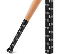 Simgoing Faith Baseball Softball Grip Tapes Heat Shrink Replacement Bat Wrap Non Slip Religious Cricket Batting Tape, 40cm Lengths, Diameter 50mm(Black,Cross and Proverbs 3:5)