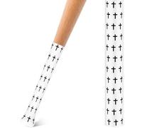 Simgoing Faith Baseball Softball Grip Tapes Heat Shrink Replacement Bat Wrap Non Slip Religious Cricket Batting Tape, 40cm Lengths, Diameter 50mm (White,Black Cross)