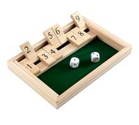 Simgoing Shut The Box 9 Numbers Memory Game for Dementia Patients Seniors with 2 Dice Wooden Dementia Products Gifts for Patients Seniors Elderly Shut The Box Wooden Board for Party