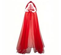 Simhoa Festival Cloak, Drape Cloak, Hooded Cloak, Costume Cloak, Transparent Mesh, Lightweight Cloak, Faux Fur Trim, Cooling Design, Neck Ribbon, Easy to Move, Quick Coordination, For Theatrical