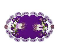 Simhomsen Embroidered Purple Table Place-mats for Christmas Holiday (13 × 19 Inches Set of 4)