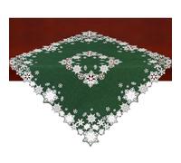 Simhomsen Embroidered Small Christmas Square Tablecloth, Toppers (Snowflakes)