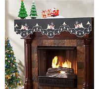 Simhomsen Embroidered Snowman Mantel Shelf Top Scarf Runner for Christmas (70 × 17 inches)