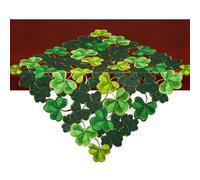 Simhomsen Small Embroidered Irish Clover Square Tablecloth for St. Patrick’s Day, Spring Decorations (34 x 34 inches)