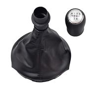 SIMICASE Car Gear Stick Cover For VW For Transporter T5 T5.1 T6 Gp 2003-2011 Gear Stick Shift Knob Leather Gaiter Boot Cover Car 5 6 Speed Shift Knob Car (Color : 5 Speed-Silver)