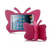 Simicoo iPad 11 A16 2025 3D Cute Butterfly Case for Kids Girls Light Weight EVA Shockproof Rugged Kids Friendly Kid-Pro Tablet Cover with Stand for iPad 10th 11th Generation 11 inch (Rose)