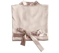 SimidunEUR Bride Robes/Bridesmaid Robes, Kimono Robes Short Dressing Gown Satin Bathrobe Nightdress Sleepwear Oblique V-Neck Pyjamas with Embroidery Writing,Champagne,L