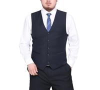 SimidunEUR Men's Waistcoat Formal Casual Classic V Neck Solid Color Plus Size Waistcoats Wedding Party Business Cotton Blend Suit Vest with Pockets