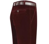 SimidunEUR Mens Warm Fleece Lined Corduroy Pants Straight Smart Cotton Trouser Loose Fit Classic Business Work Dress High-Waisted Flat Front Cord Trousers with Pockets,WineRed,36