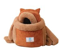 SimidunEUR Pet Carrier Backpack, Cozy Adjustable Pet Front Backpack Cats Safety Carrier Travel Bag, Super Cute, Easy-Fit Traveling Hiking Camping for Puppies, Small Dogs & Cats,Coffee,33 * 25 * 27 CM