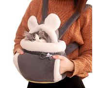 SimidunEUR Pet Carrier Backpack, Cozy Adjustable Pet Front Backpack Cats Safety Carrier Travel Bag, Super Cute, Easy-Fit Traveling Hiking Camping for Puppies, Small Dogs & Cats,Grey,26 * 20 * 25 CM