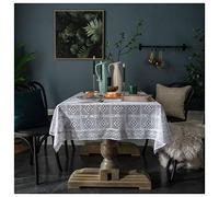 SimidunEUR Rectangular Lace Crochet Tablecloth American Country Vintage Rockabilly Style for Home Decoration,White,100 * 140 CM