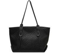 SimidunEUR Women's Woven PU Leather Tote Bag, Large Slouchy Shoulder Handbag with Zipper, Casual Work Shopper for Travel, Office and Daily Essentials (Fits 15" Laptop),Black