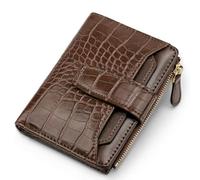 Simikol Croc Wallets Women Luxury Faux Leather Alligator Credit Card Holder Leopard, Coffee, Classic