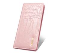 Simikol Long Wallets for Women, Pink Croc, Thin, Casual