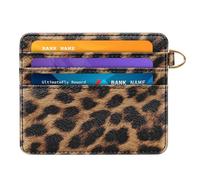 Simikol Slim Minimalist Front Pocket RFID Blocking Credit Card Holder Small Wallet Cute Card Cases for Women, A Leopard, 4 x 3.3 x 0.15 inches, Minimalist