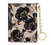 Simikol Trifold Womens Wallet Small Slim RFID Blocking Card Wallet Cute Credit Card Holder Leather Mini Purse with Long Cash Pocket and Keychain, Champagne Rose, Casual