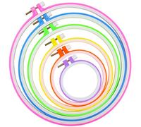 Similane 6 Pieces Embroidery Hoops, Plastic Circle Cross Stitch Hoop Ring 3.4 inch to 10.2 inch (Multicolor) for Embroidery and Cross Stitch
