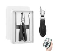 Similarlyl Eagle Beak Angled Nail Clippers 3-Piece Set, Similarlyl Nail Clippers, Green Long Handle Eagle Beak Beveled Nails Clippers, for Thick Nails, Seniors and Ingrown Car (Black)