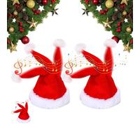Similarlyl Electric Christmas Hat, Singing and Dancing Santa Hat with Swinging Motion and Musical Fun for Kids & Adults Holiday Party Headwear (2PCS)