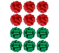 SIMISI RIBBON 12 Pcs Red Green Christmas Bows for Gift Wrapping Pull Bows and Ribbon for Presents, Gift Baskets