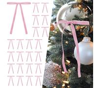 SIMISI RIBBON 24 Pcs Pink Velvet Christmas Tree Bows Door Garland Decor Vintage Wreath Bow (3/8'' Width, 5 * 7 inch)