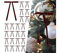 SIMISI RIBBON 24 Pcs Burgundy Velvet Christmas Tree Bows Door Garland Decor Vintage Wreath Bow (3/8'' Width, 5 * 7 inch)